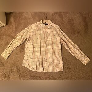 Vintage Ben Sherman XL black label men’s button down plaid flower design pattern